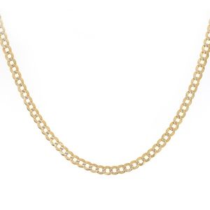 14K Yellow Gold Diamond Cut Curb Link 20" Chain